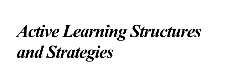 Active Learning Structures and Strategies Cover