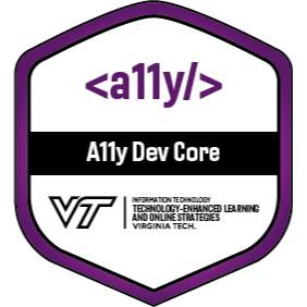 a11y developer credential badge